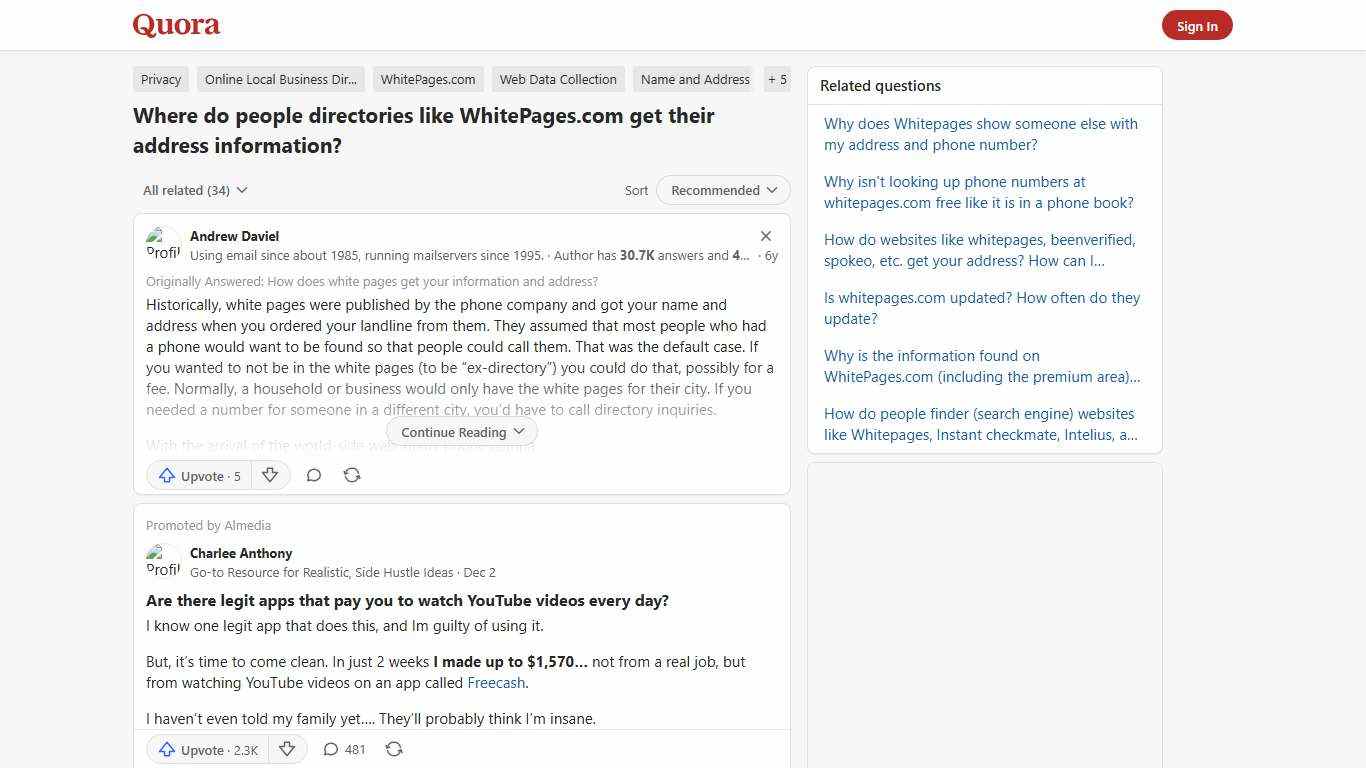 Where do people directories like WhitePages.com get their address information? - Quora